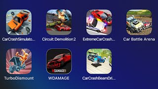Car Crash Simulator,Circuit Demolition 2,Extreme Car Crash,Car Battle Arena,Turbo Dismount,WDAMAGE screenshot 4