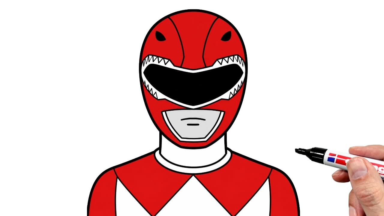 Red Nosed Ranger Drawing How to Draw Power Rangers (Red Ranger) - YouTube