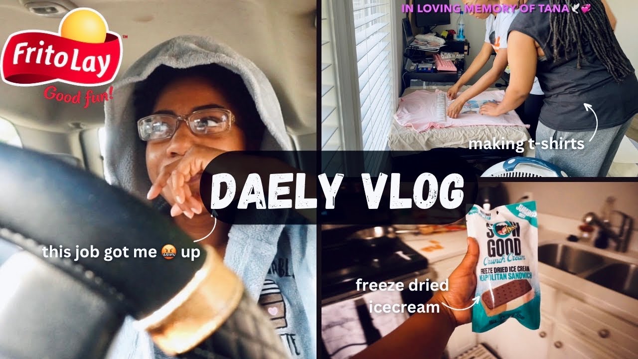 VLOG WORKING WITH NO PAY AT FRITO LAY🤬 MAKING TSHIRTS +MORE 