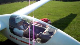First Solo on ASK 23 - 2/3 - Take off at EZAC