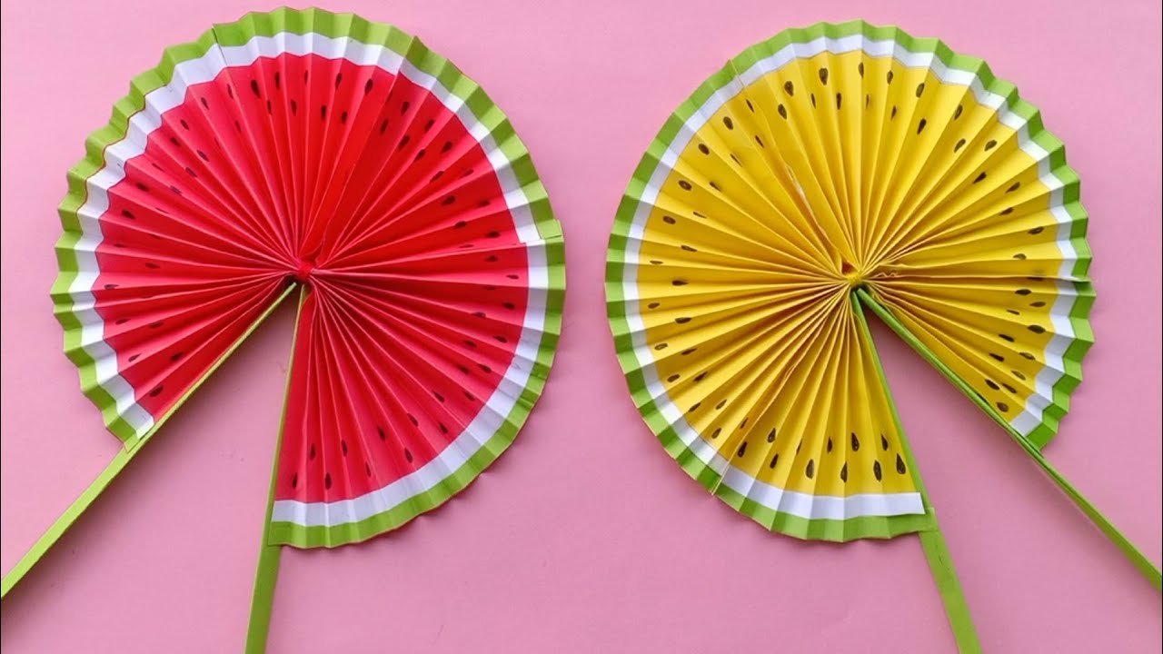 How to make a paper Hand Fan with Colourful paper