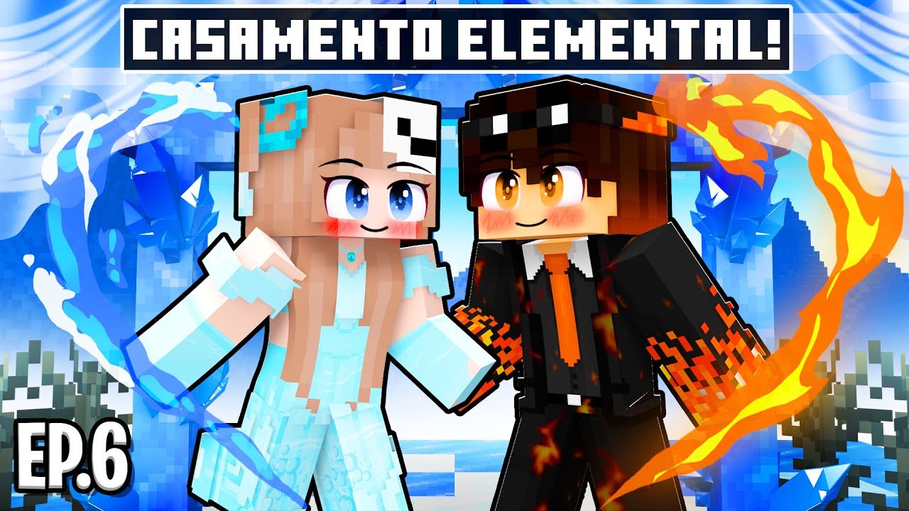 CASAMENTO do ELEMENTAL de FOGO e ELEMENTAL de ÁGUA no Minecraft!