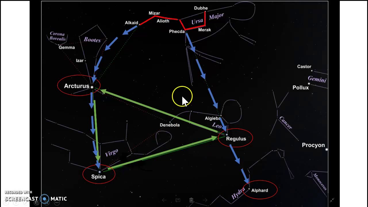 How To Find The Stars - Part 3 (Continued) - Arcturus, Spica, Regulus ...