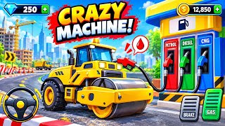 🚜 Crazy Road Roller Refueling Challenge! ⛽ | Construction Simulator Gameplay screenshot 2