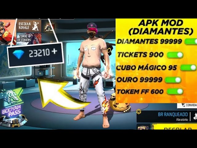 Atualizado *APK MOD* menu hack 900mil diamantes infinitos no free