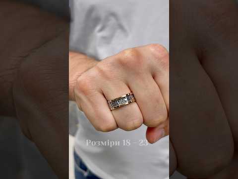 Срібне кільце оберіг Спаси і Збережи із золотими накладками. Чорнене срібло 925 розмір 21, видео 1