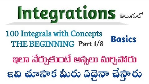 Integrations in Telugu || Part 1 || Indefinite integrals in Telugu || Root Maths Academy