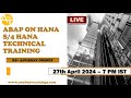 Live demo on sap abap on hana cum sap  s4hana training  27 apr 7 pm contactanubhavtrainingscom