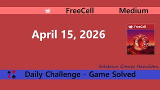 Microsoft Solitaire Collection | FreeCell Medium - April 15, 2026 | Daily Challenges