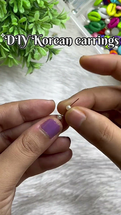 DIY Korean earrings 🌸#diyjewellery #diy #craftideas #jewellery #handmade
