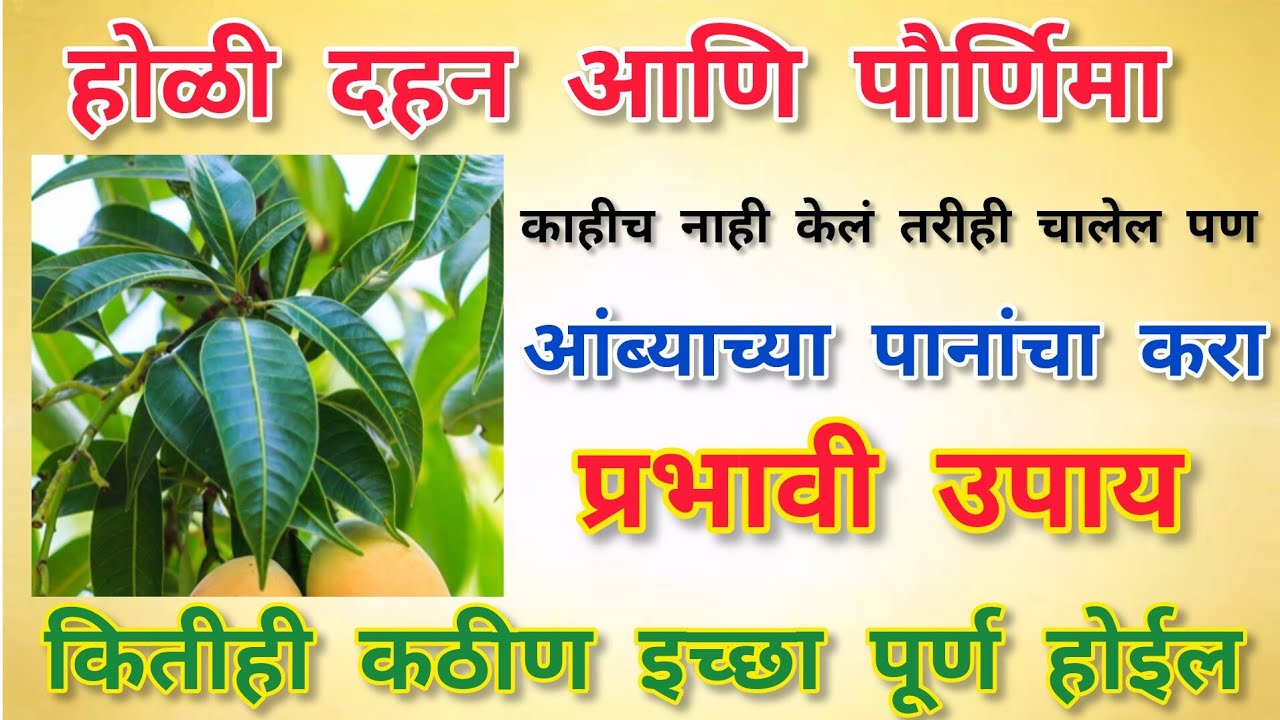 आंब्याच्या पानांचा प्रभाबी उपाय | होळी दहन + पूर्णिमा | कितीही कठीण इच्छा पूर्ण होईल! 🌳✨