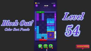 Block Out Level 54 Walkthrough | Color Sort Puzzle Gameplay | Go Answer