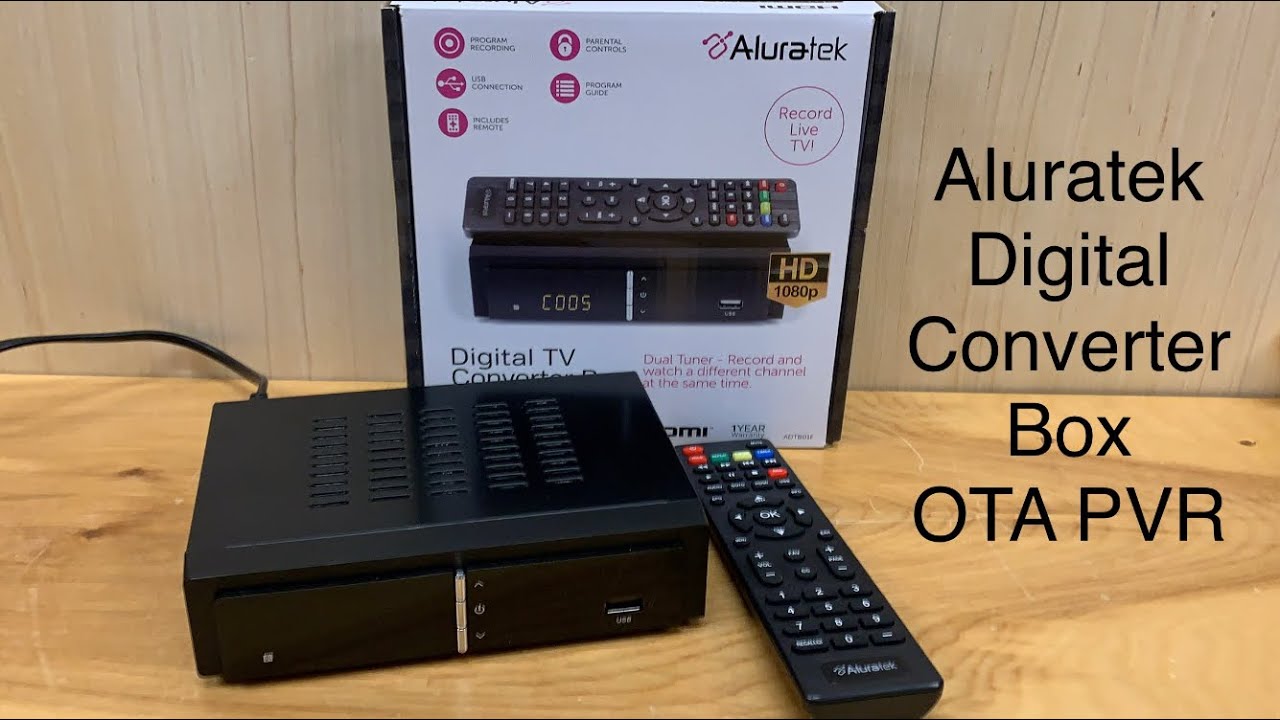 Aluratek Convertisseur TV numérique avec enregistreur vidéo numérique  (ADTB01F), noir