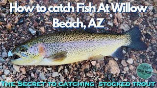Trout Fishing at Willow Beach, AZ (secret fishing trick)
