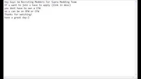 Recruiting Modders For Supra Modding Team (PS3)