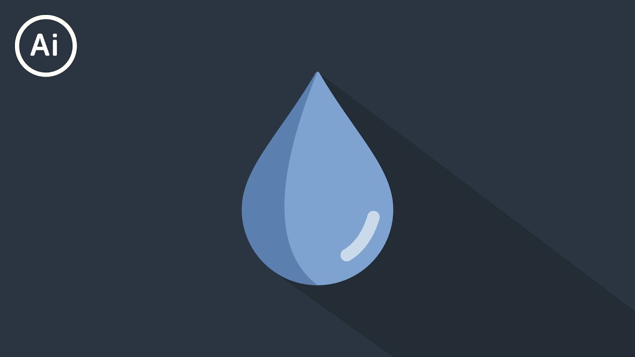 Flat Design Water Drop | Illustrator Tutorial - YouTube