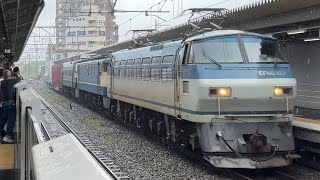 【鉄博配給‼️】 9082レ EF66 127+EF65 2085+EF66 27+コキ107+コキ104 高槻駅通過
