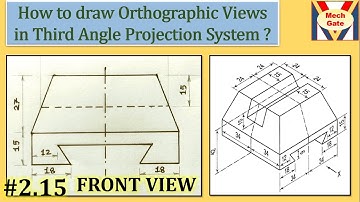 How to draw Orthographic views in Third angle Projection ? | Part 1 | MechGate