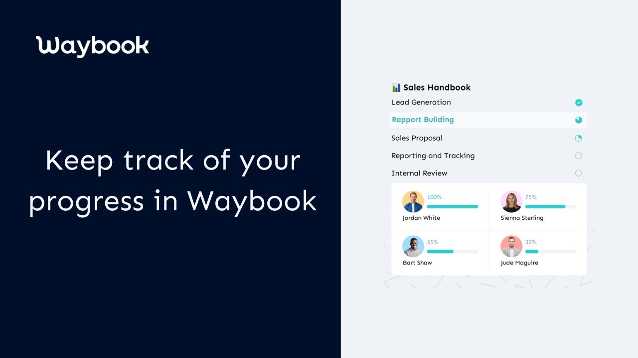 Keep track of your progress in Waybook YouTube
