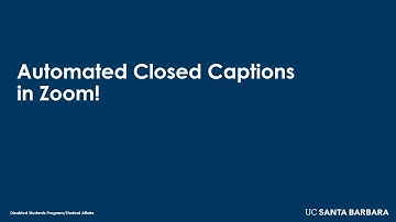 Automated Closed Captions in Zoom