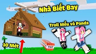 REDHOOD TROLL MỀU BẰNG NGÔI NHÀ BIẾT BAY TRONG MINECRAFT*REDHOOD THỬ THÁCH CHẾ TẠO NHÀ BAY MCPE