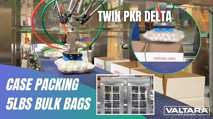 Picking and Placing Heavy 5-LB Bulk Bags Into Boxes with Dual PKR Delta Robotic Packing Cells