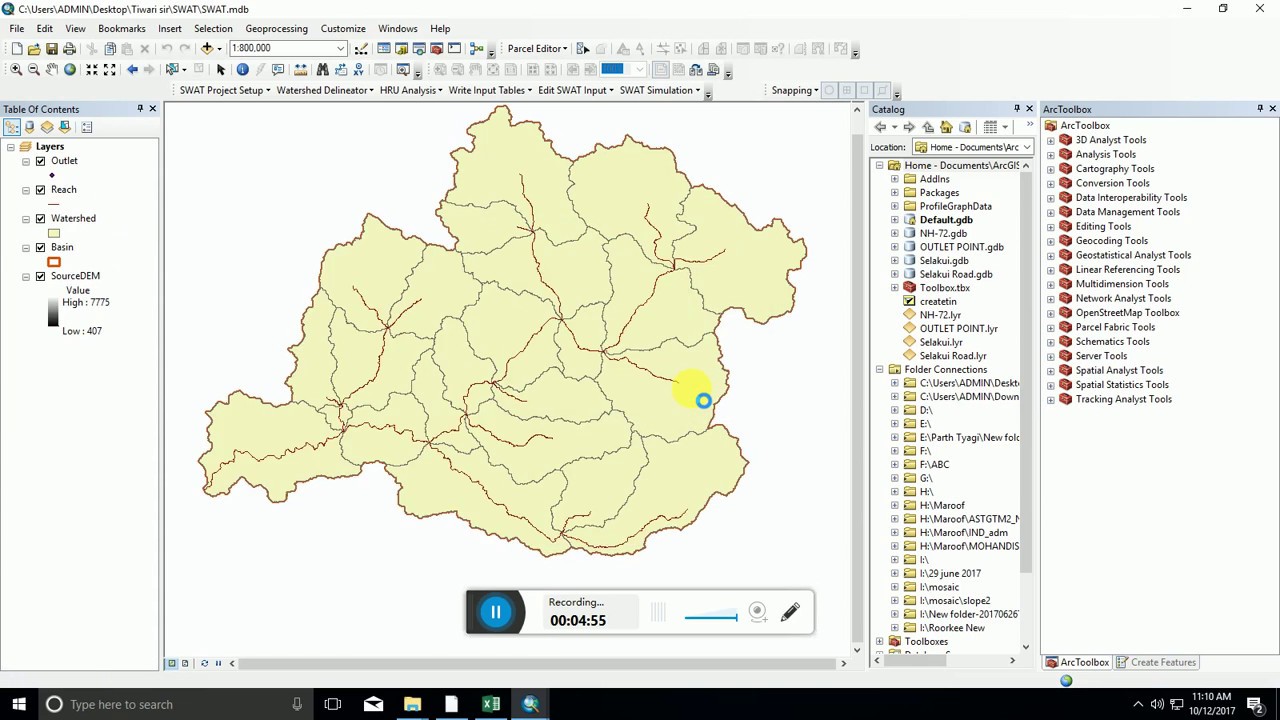 ArcGIS ArcSWAT SubWatershed/ Catchment Delineation YouTube