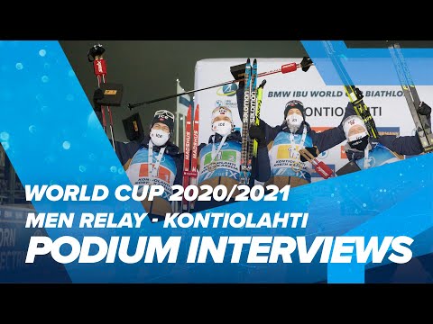 Kontiolahti World Cup 2 Men Relay Podium Interviews