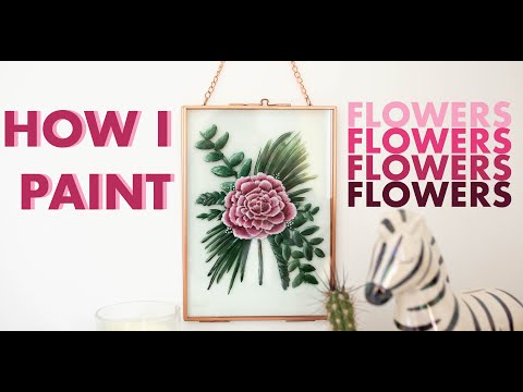 HOW I PAINT FLOWERS - A TIMELAPSE OF PAINTING A PEONY!