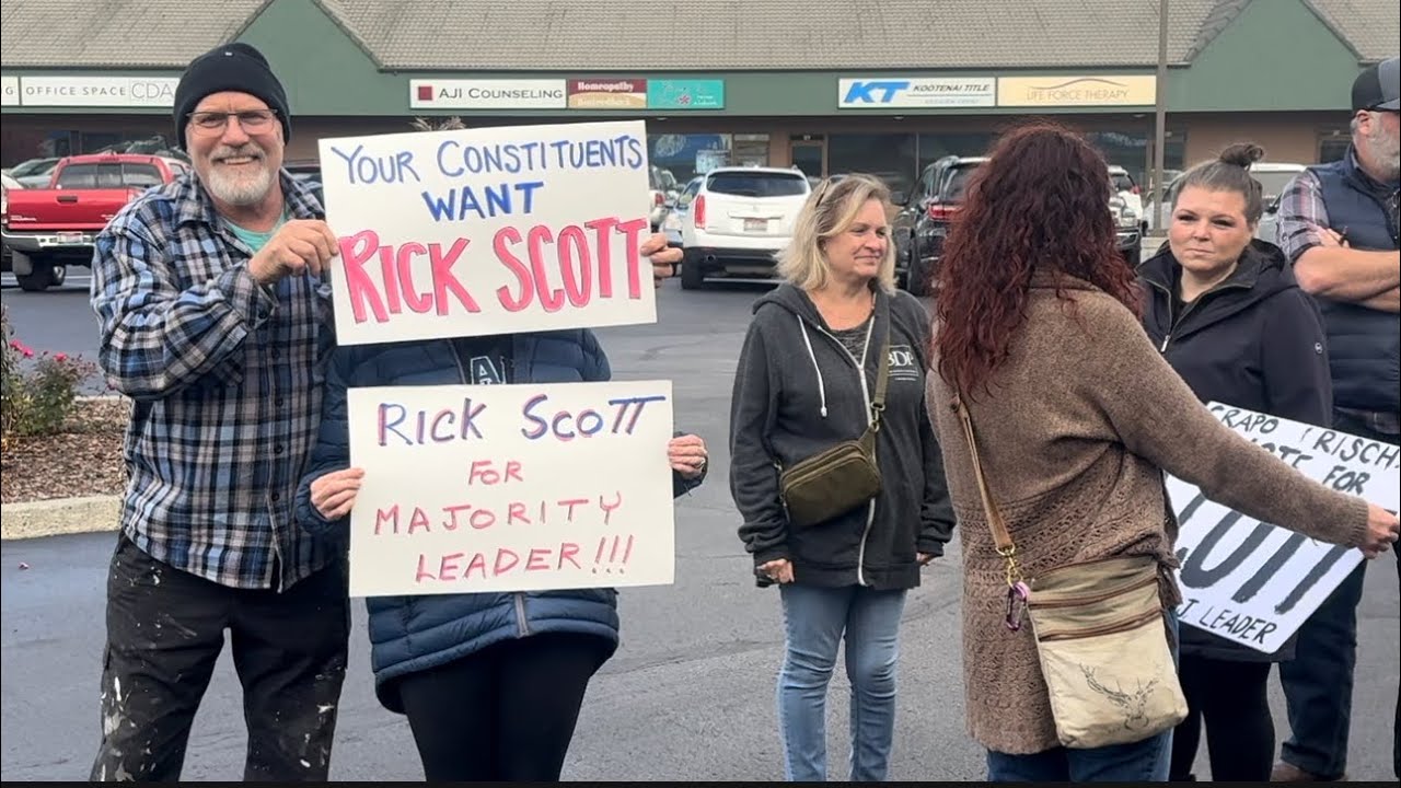 Gathering to support Rick Scott for Senate Majority Leader - YouTube