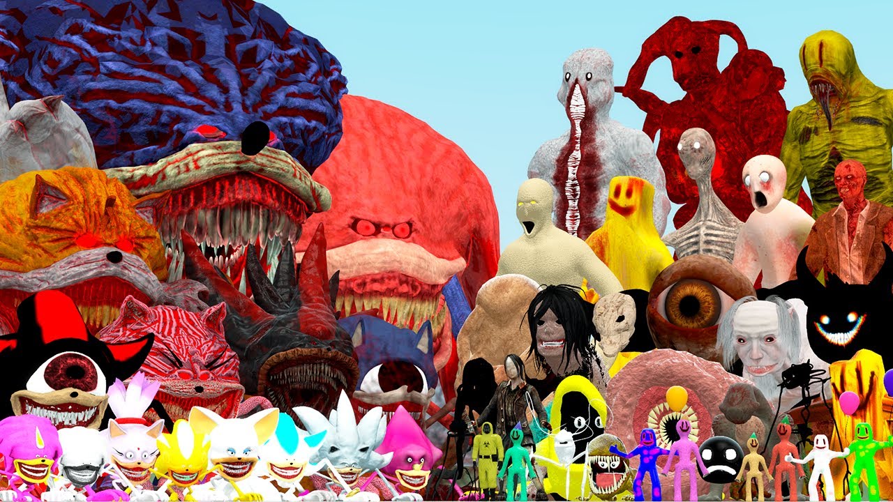 ALL CURSED SONIC TAPES VS BACKROOMS MONSTERS (Garry's Mod)