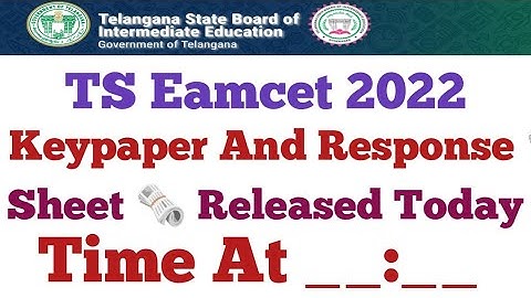 Ts Emacet keyPaper, Responce Sheet Released Today 🗞️ || Ts Eamcet Responce Sheet 2022 || Latest News