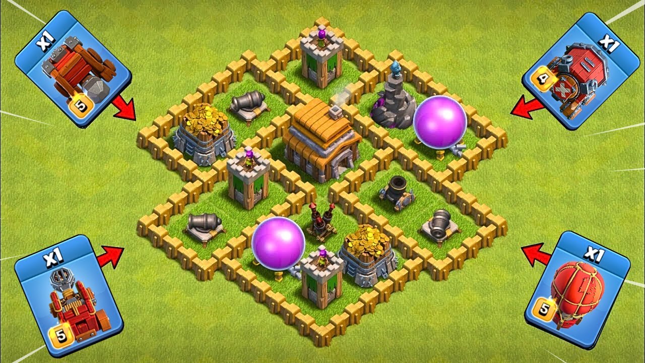 Max TownHall 5 VS All 1 Max Siege Machines | Clash of Clans