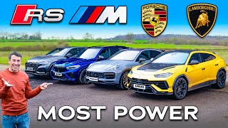 BMW X5M v Urus Performante v Cayenne Turbo GT v RSQ8: Power \& Weight SHOWDOWN!