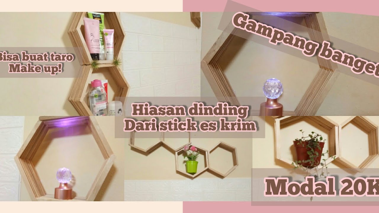 CARA MEMBUAT HIASAN DINDING DARI STICK ES KRIM GAMPANG 