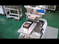 Semi automatic battery product top flat side adhesive label labeling machine