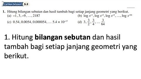 Latihan Intensif 5.2 No 1 | Bab 5 Janjang | 5.2 Janjang Geometri | Add Maths Form 4 | Matematik