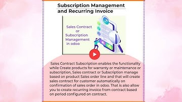 Sales Contract Subscription and Recurring Invoice in odoo