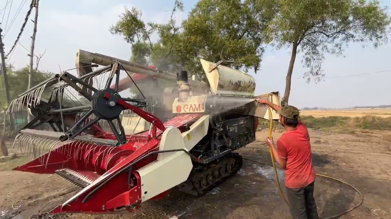 Harvester washing #gamharvester #kubota #farming #new 