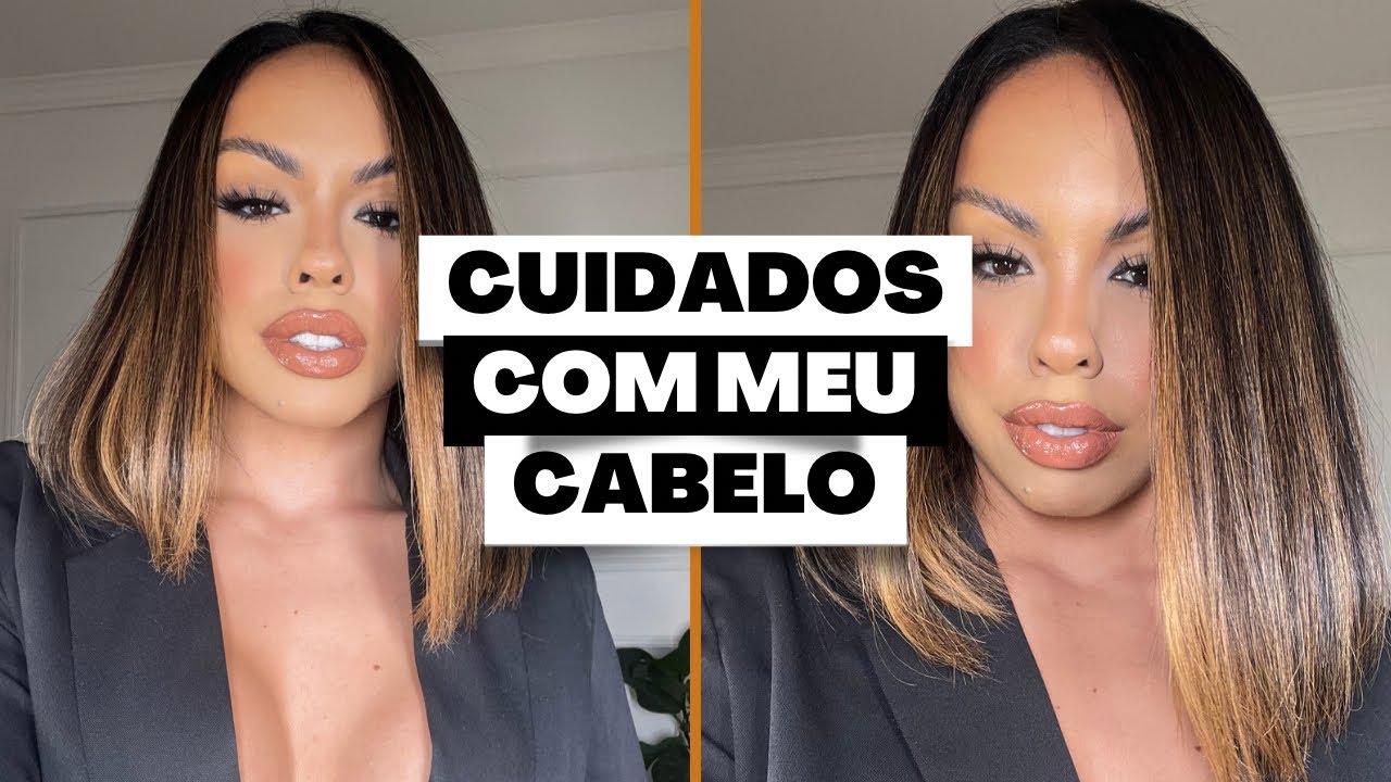 CUIDADOS com MEU CABELO COM LUZES e PROGRESSIVA - YouTube