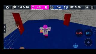 Playing football games on Roblox