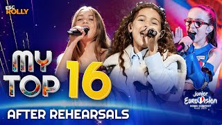 Junior Eurovision 2023 My Top 16 - After Rehearsals