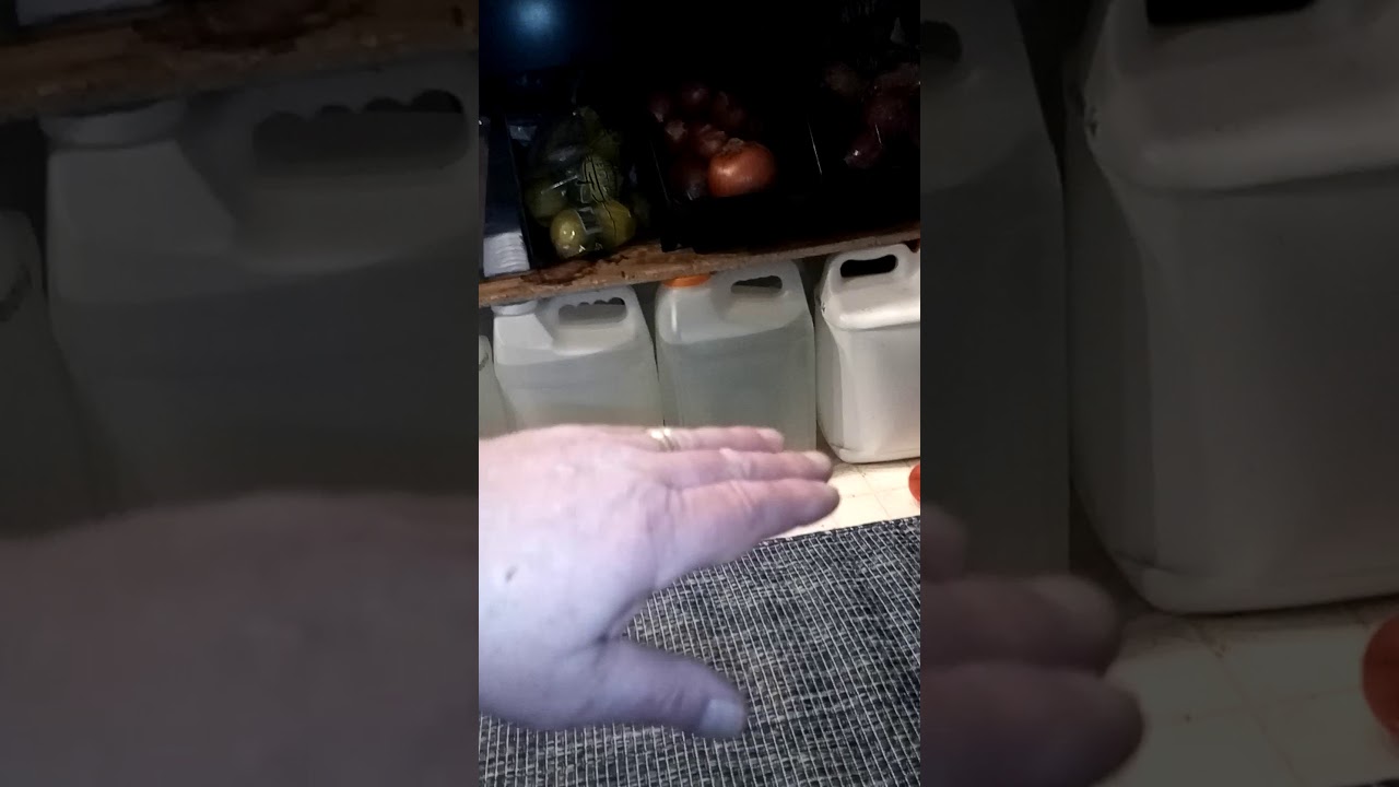 Water Jug Storage, Stackable using Cat Litter Jugs