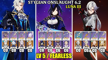 Stygian Onslaught 6.2 - Lv 5 Fearless | C0 Neuvillette C0 Clorinde C0 Arlecchino | Genshin Impact