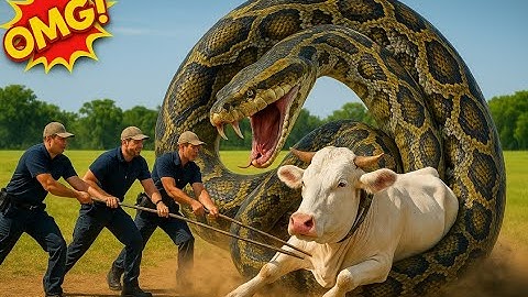 Rescue Team Saves Mother Cow From Giant Python Attack | Emotional AI Animal Rescue Story 🐍🐄
