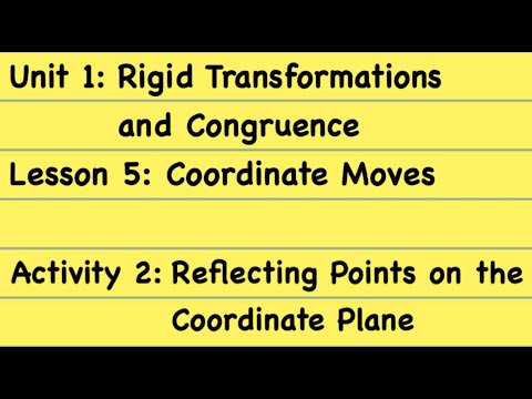 8th Grade Illustrative Mathematics: Gr. 8; U1; Lesson 5_2: Reflecting Points on the Coordinate Plane