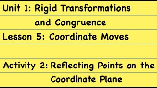 8th Grade Illustrative Mathematics: Gr. 8; U1; Lesson 5_2: Reflecting Points on the Coordinate Plane