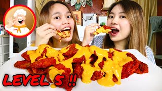 MUKBANG FIRE WINGS RICHEESE LV 5 FT AYU FAJAR || BENGEK BUND
