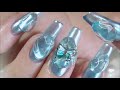 🧊氷うるうるネイル🧊蝶シール&シリコンモールド使用🦋涼しげ夏セルフジェルネイル-ice jelly nail-