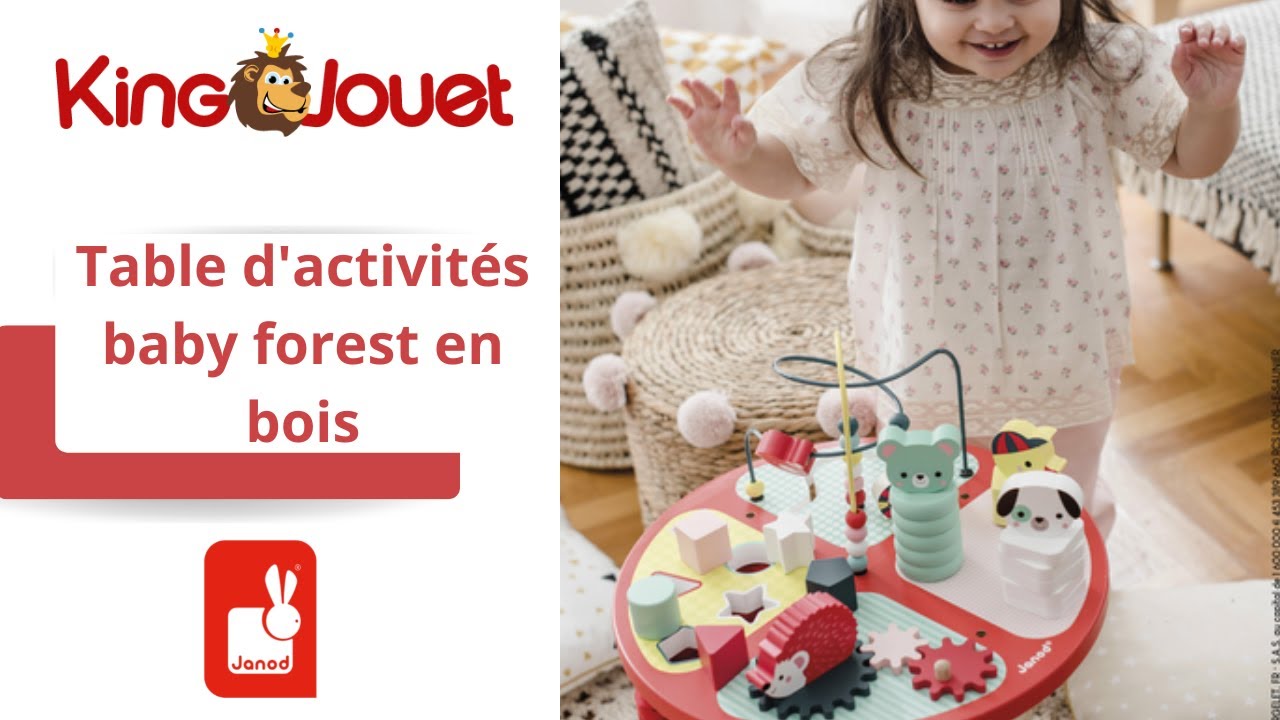 Table d'activités baby forest en bois Janod : King Jouet, Activités d'éveil  Janod - Jeux d'éveil